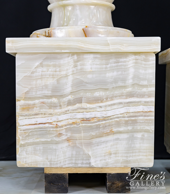 Marble Bases  - Stunning White Onyx Pedestal - MBS-295